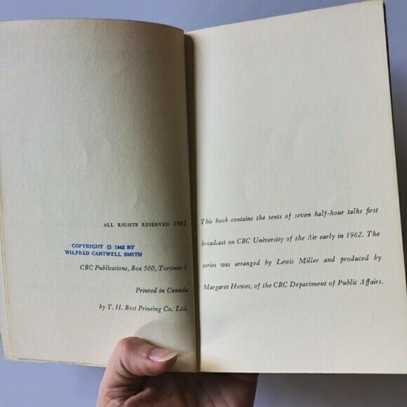 1962 The Faith of Other Men Book Wilfred C. Smith, CBC Radio Talk Religious - Picture 7 of 10